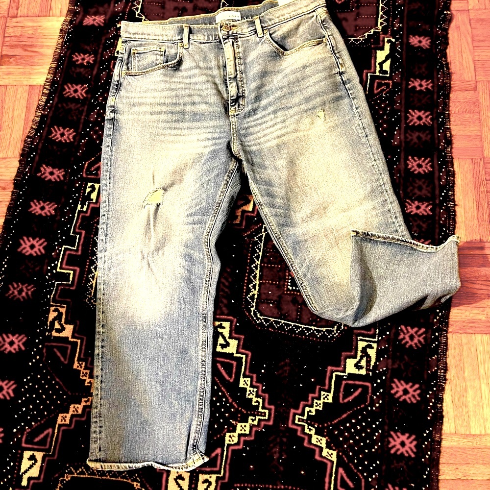 Loft  “Made and Loved” Loft classic distressed blue jeans 32p - Picture 5 of 9